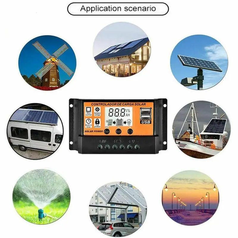 Caixa de Junção de Painéis Ip67 para Casa Controlador Solar Solares Gestão 10a 90a 100a 70a 80a 30a 60a Carga 20a 50a M8g8 40a 3 Solares IP67 Para Casa Gestão 40A 10A