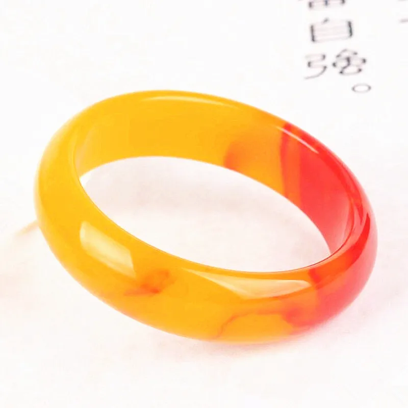 

Natural Red Yellow Jade Bangle Bracelet Genuine Carved Fine Charm Jewellery Fashion Accessories Amulet for Men Women Lucky Gifts
