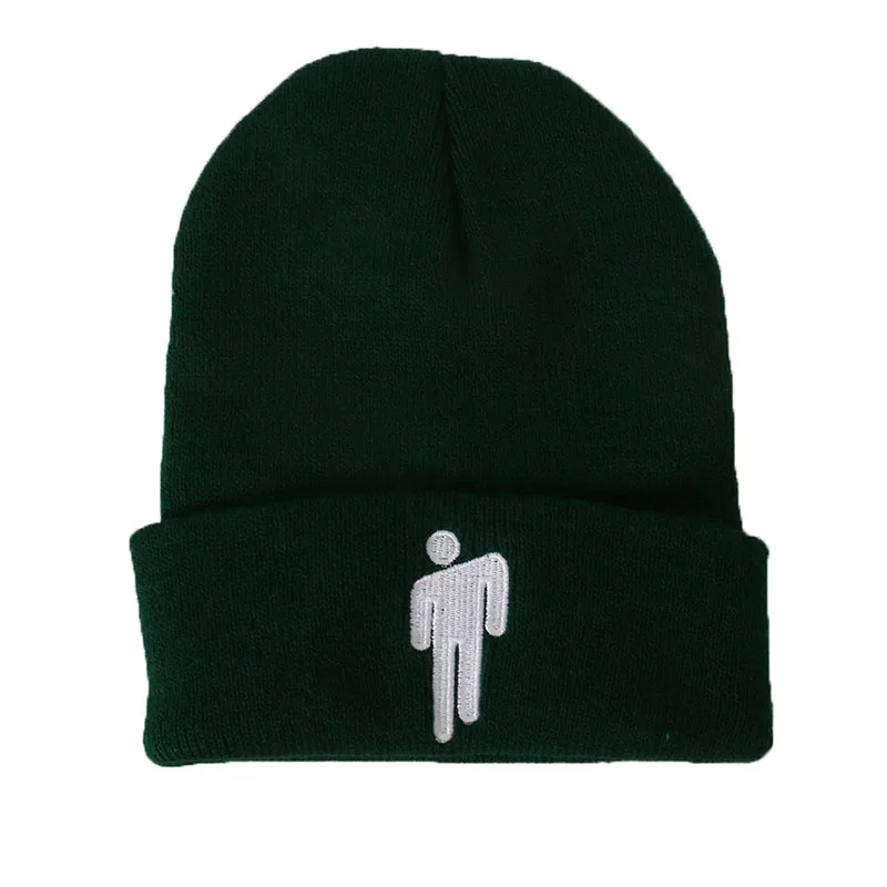 03C beanie Billie Eilish Beanie, 14 цветов, вязаная зимняя женская шапка, одноцветная, в стиле хип-хоп, Skullies, вязаная шапка для девочек, повседневные теплые шапки - Цвет: 03C beanie