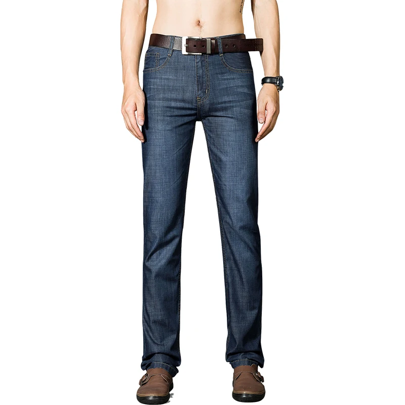 Джинсы DAISHU мужские хлопковые мягкие брюки из денима темно синего цвета модные