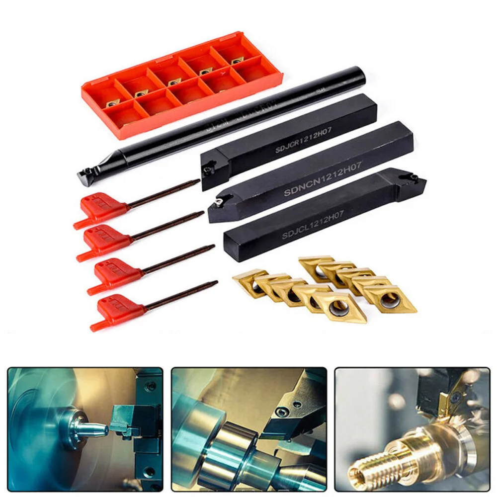

Milling Cutter Lathe Boring Bar Turning Holder Tool Carbide Inserts With Wrench