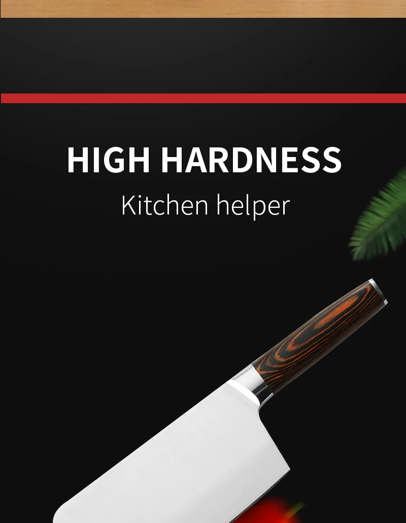 Handmade Forged High-carbon Clad Steel Kitchen Knives Cleaver Filleting Slicing Broad Butcher Knife The Color With Wooden Handle