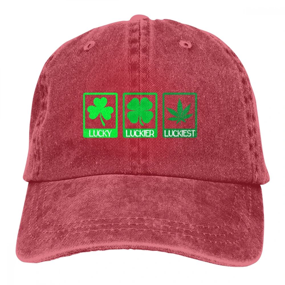 Lucky Luckier Luckiest Casquette черные унисекс Мужские Женские джинсовые бейсболка с ремешком кепки Регулируемая шляпа для гольфа папа