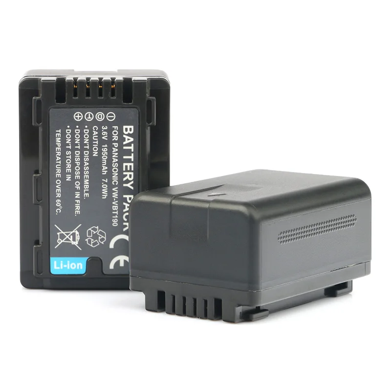 LANFULANG VW-VBT190 VW-VBY100 Батарея для цифрового фотоаппарата Panasonic HC-WX970 HC-WX979 HC-WXF1 HC-WXF990 HC-WXF991 HC-WXF995 HC-VX1 Зарядное устройство - Цвет: 2PC Battery