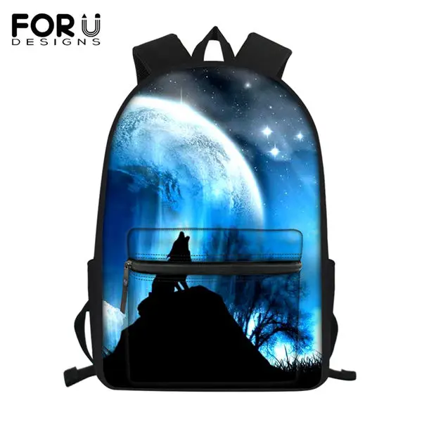CDWX3808Z58 FORUDESIGNS модный подростковый наплечный холщовый рюкзак с рисунком "Fantasy Wolf", детские школьные сумки для книг, Мультяшные дорожные сумки для девочек - Цвет: CDWX3808Z58