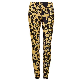 

[Hot Sale] Europe and the United States new printed feet pants Women's personality creative pumpkin leggings winter warm