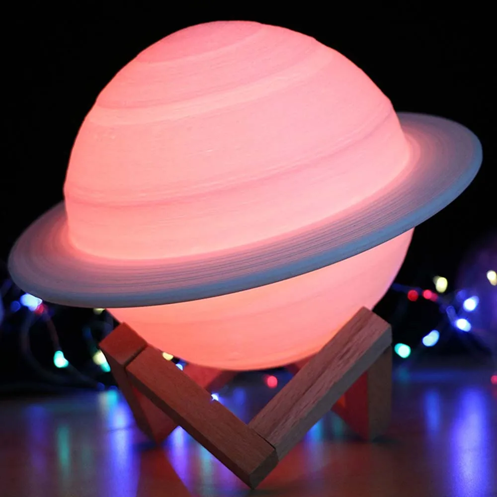 New 3D Printing Saturn Lamp Personality Smart Home Night Light Led Light Creative Moonlight Bedside Lamp Birthday Gifts Lamp 6