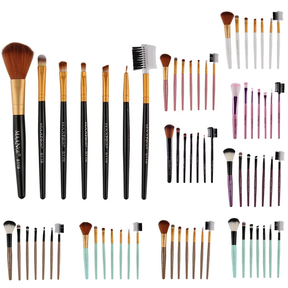 

7Pcs Makeup Brushes Tool Set Powder Foundation Blush Blending Eye shadow Lip Cosmetic Soft Synthetic Hair Powder Foundation