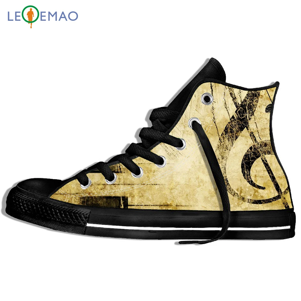 

Custom Image Printing Sneakers Music Classical Printed Hip Hop Male Female High Top Canvas Shoes Custom Walking Shoes