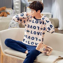 Sleepwear Men's Cotton Pajamas Big Size Homewear Warm Sportswear Loose Outside Wear  Breathable Suitable For All Seasons Casual