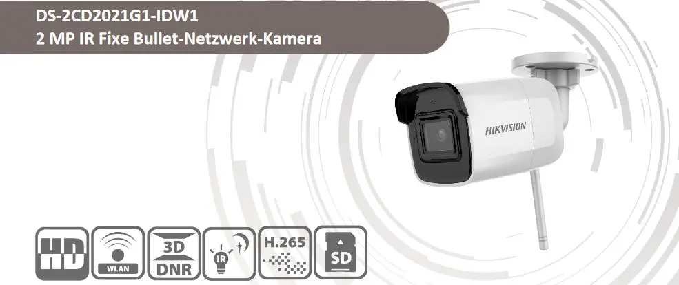 Hikvision 2MP сетевая камера Wi-Fi пуля DS-2CD2021G1-IDW1 беспроводной ИК 30 м со слотом для sd-карты H.265+ Водонепроницаемая ip-камера видеонаблюдения