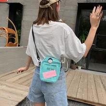 Canvas Bag Women's Shoulder New Style Korean-style Versatile Fashion Summer Hipster Candy Shoulder Bag Phone Package