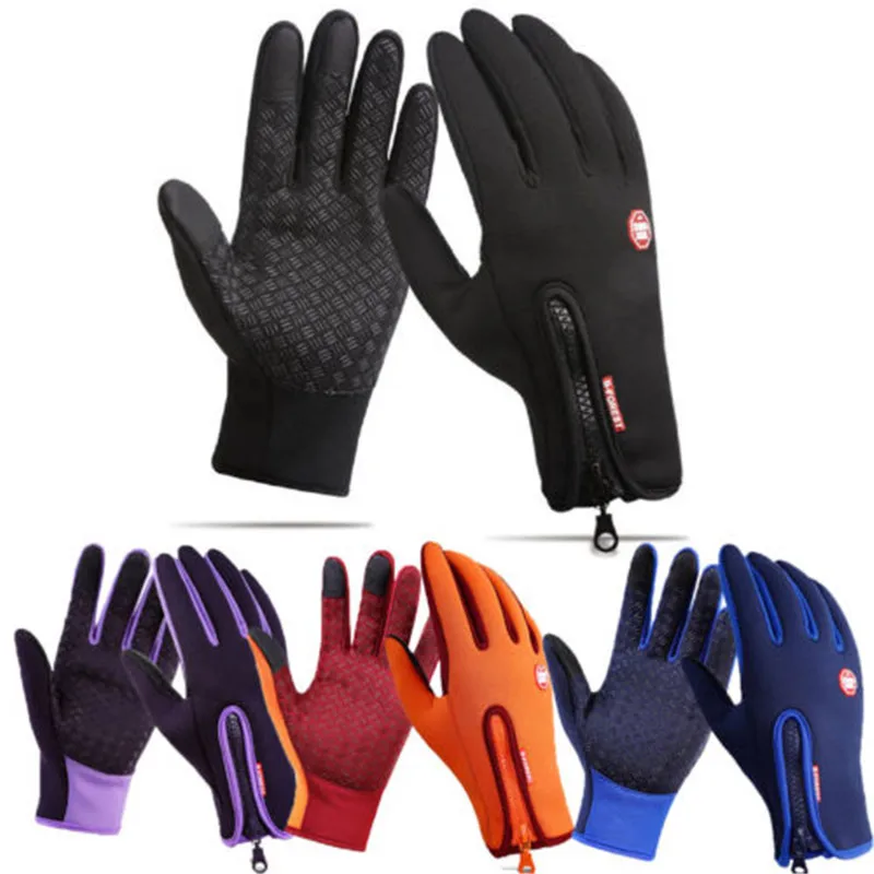 Ветрозащитные спортивные перчатки для сенсорных экранов мужчин и женщин зимние