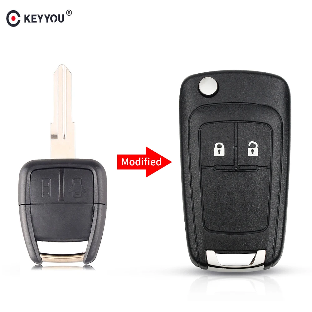 

KEYYOU Modified Replacement Car Key Shell Case Fit For CHEVROLET Aveo Folding Flip Remote Key Fob 3 Button Case Cover Left Blade