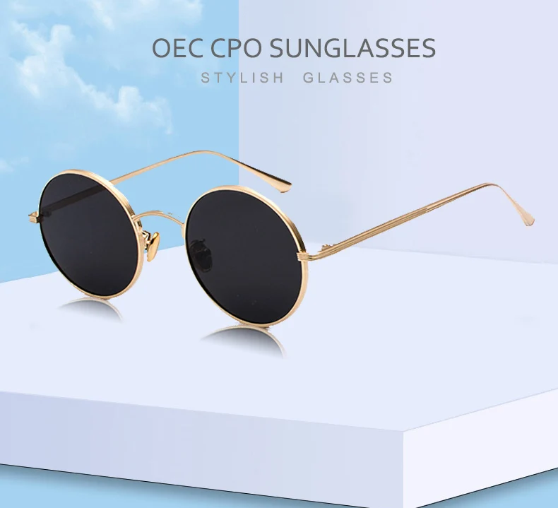 OEC CPO Classic Men Round Sunglasses Women Metal Frame UV400 Sun Glasses Men's Female Fashion Eyewear O90 guess sunglasses