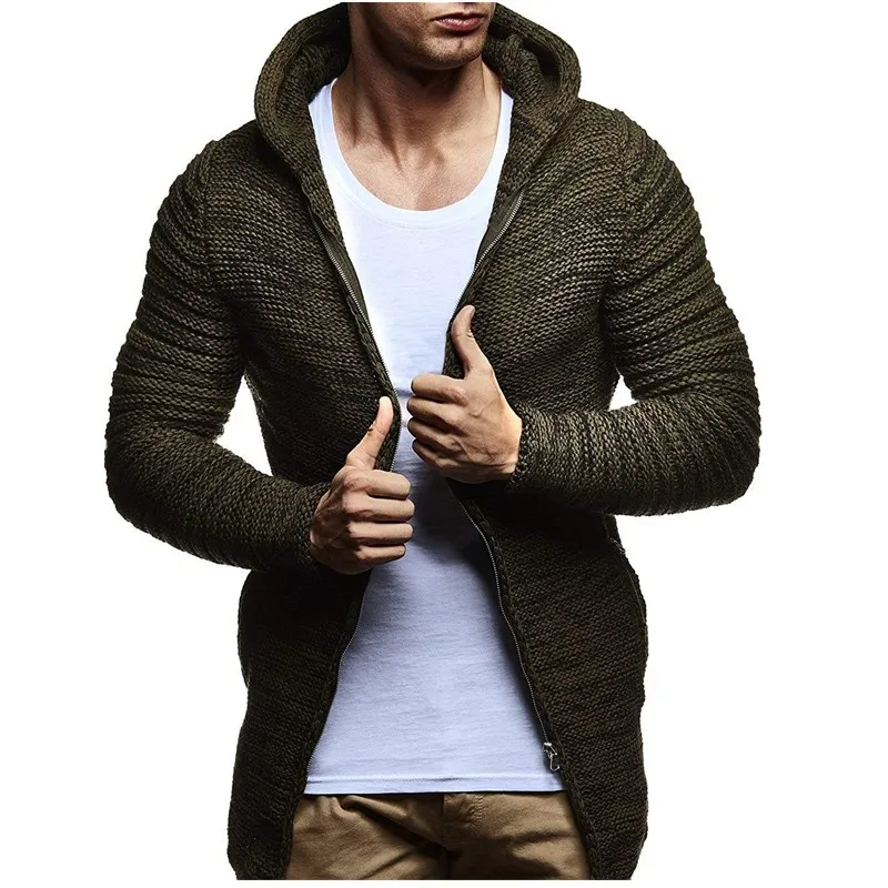Dropshipping 2019 Autumn Winter Mens Cardigan Sweater Solid Slim Fit Zipper Sweater Coats Men Thick Fleece Hooded Sweater Men Dropshipping 2019 Autumn Winter Mens Cardigan Sweater Solid Slim Fit Zipper Sweater Coats Men Thick Fleece Hooded Sweater Men