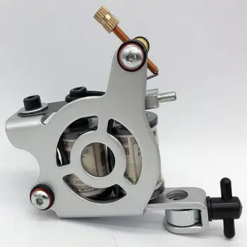 

New Arrival Silver Tattoo 10 Wrap Coil Permanent Tattoo Machine Shader Liner Carbon Steel Gun for makeup machine tattoo supplier