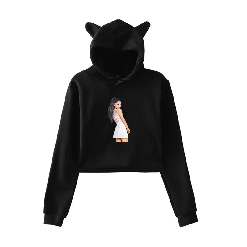 Женские толстовки с капюшоном Ariana Grande; толстовки с принтом для девочек; сезон осень-зима; пуловер с длинными рукавами; женская спортивная одежда; Прямая поставка; одежда