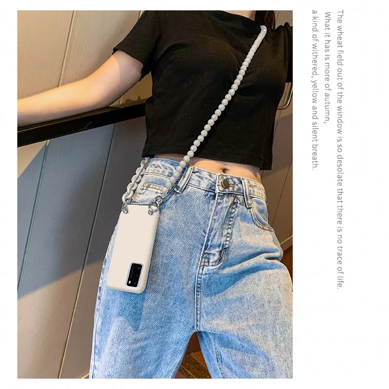 Crossbody Case For Xiaomi Redmi Note 9 Pro 10 8T 8 9S 9T POCO X3 NFC Mi 10T Pro Necklace Strap Lanyard Liquid Silicone Cover