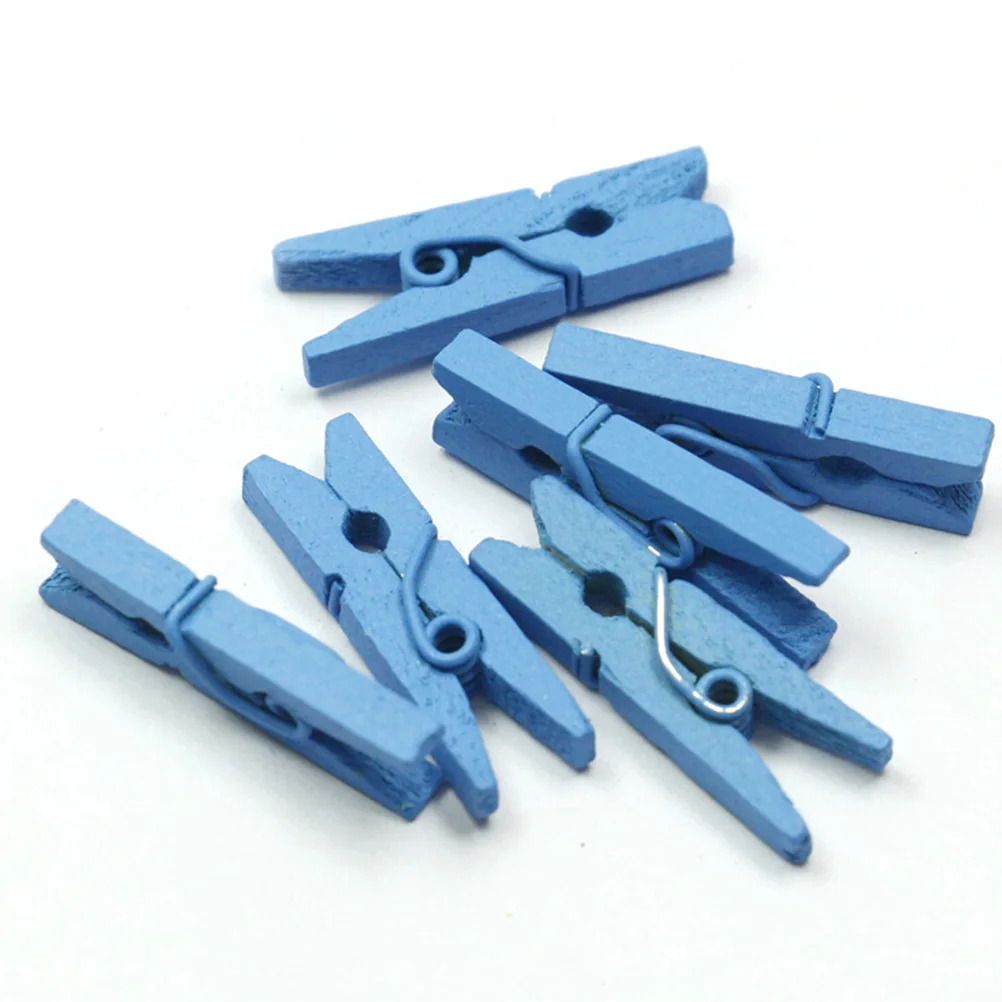 Hot Sale 20 Pcs Mini Colored Wood Clips Clothes Photo Paper Peg Pin Clothespin Craft Clips Party Decoration Wholesale