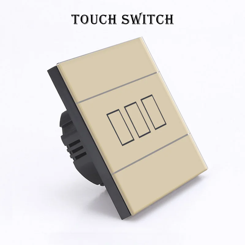 

Standard Eu 1 /2/3Band Waterproof Light Touch Switch Tempered Glass Panel Wall Lights