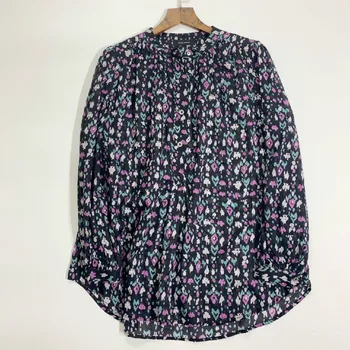 

Women Shirt Flower Printed High Quality 100% Cotton Shirt