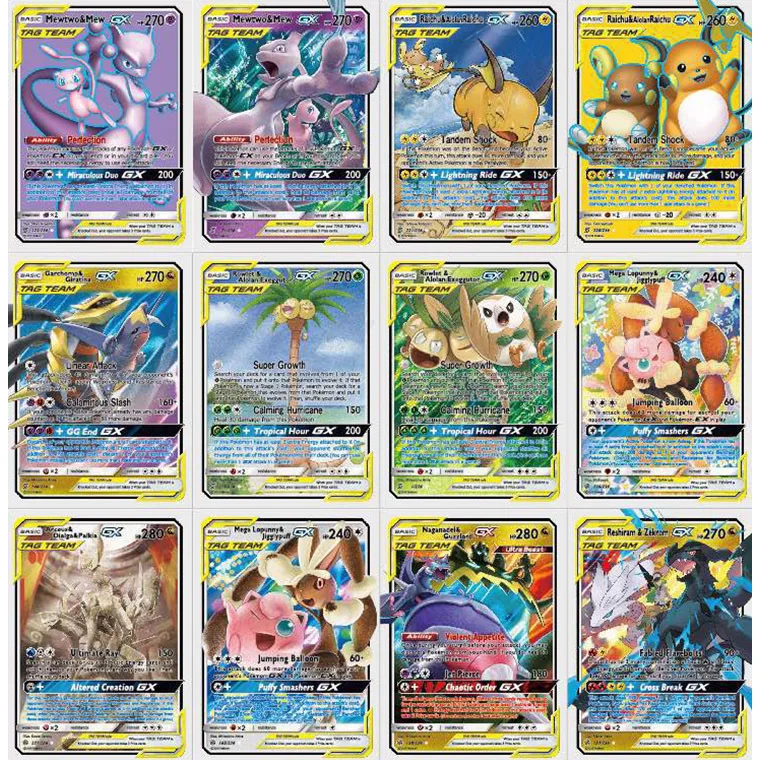 20 GX 80 Tag Team Fancylande 120PCS Shiny Pokemon Trading Cards 20 Mega Childrens
