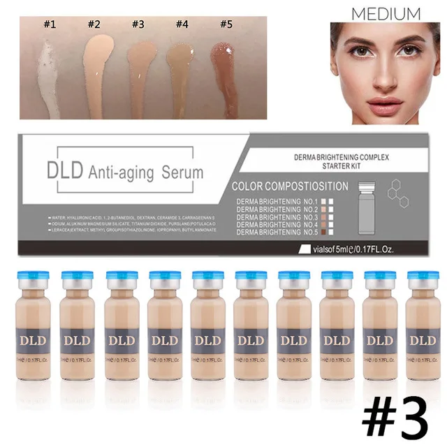 10pcs medium Украсить 10 шт./компл. Bb сияние кожи крем 5 оттенков мезо Белый Осветляющий анти-старения Сыворотки естественного оттенка консилер Make Up основа для макияжа - Цвет: 10pcs medium