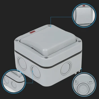 

MP12 Wall Switch Outdoor Waterproof Dust-proof Wall Switch Socket for Garden