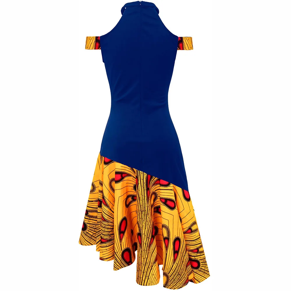Африканские платья для женщин Дашики Холтер платье дамы Халат Анкара Платье Материал хлопковый воск Базен африканская одежда для женщин