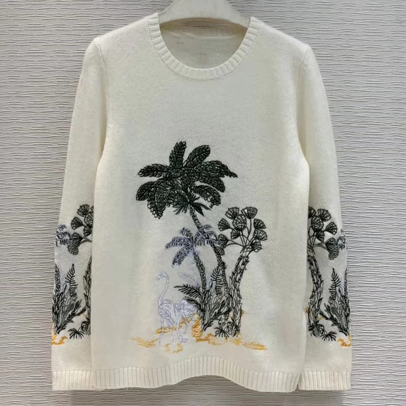 Женский кашемировый свитер, пуловер, эластичный свитер с цветочным принтом, осень, вязаный свитер, пуловер для женщин