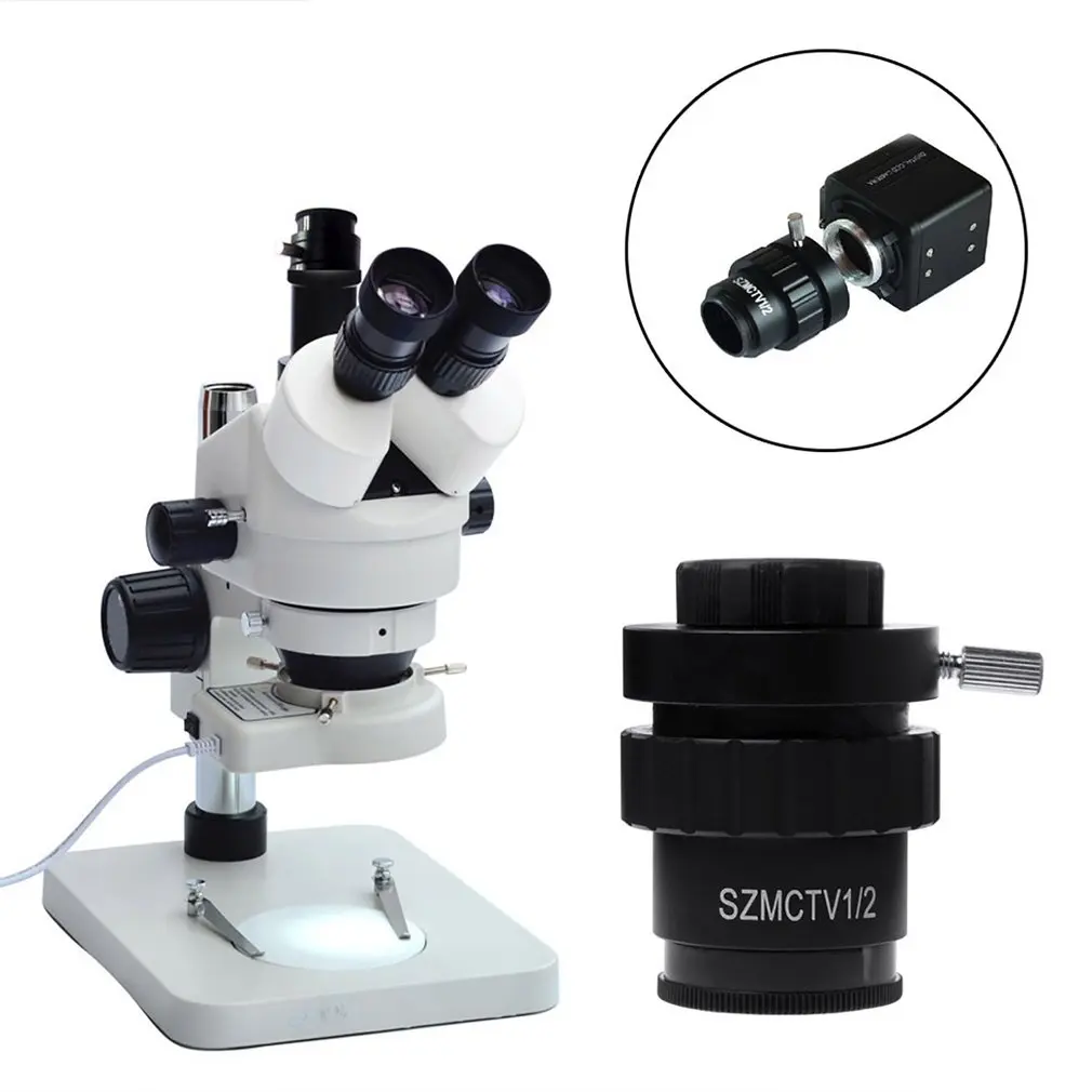 0.5X C-mount Lens 1/2CTV Adapter For Trinocular Stereo Zoom Microscope Camera Microscopio Accessories