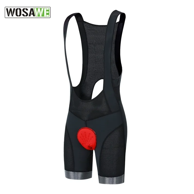 

WOSAWE Summer Men Women Cycling Bib Shorts Road Mountain Bike Shorts with Bib Biker Strap Shorts Gel Padded Triathlon Shorts
