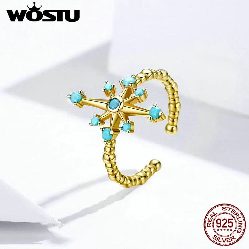 WOSTU, Настоящее серебро 925 пробы, серьги в форме капли, кольца и ожерелье, ювелирные наборы для женщин, модные ювелирные изделия XCS145