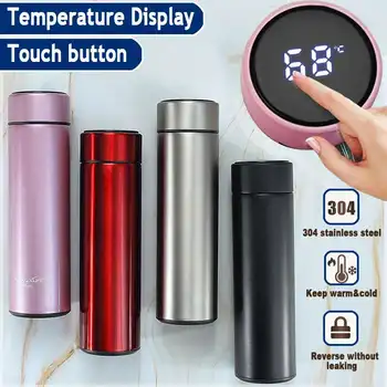 

Smart LED Touch Display Stainless Steel Vacuum Flasks 500ml Thermo Cup Coffee Tea Milk Travel Mug Thermo Bottle Gifts Thermocup