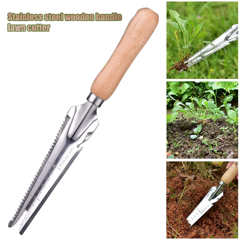 Garden Weeding Shovel Stainless Steel Hand Cutter Wooden Handle Digging Transplanting Weeding Tools DC156 Garden Weeding Shovel Stainless Steel Hand Cutter Wooden Handle Digging Transplanting Weeding Tools DC156