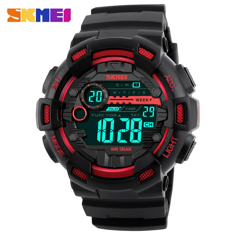 

SKMEI Multifunction Outdoor Sport Watch Men LED Display Digital Clock PU Strap Waterproof Wrist Watches Hombre Reloj Montre