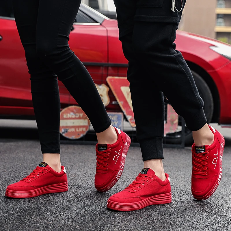 Sneakers Ladies Shoes Vulcanized-Shoes Canvas Lace-Up Breathable Lover Fashion Women