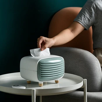 

Cute Tissue Case Mini Radio Shape Tissue Holder Tissue Container Storage Box Container Home Office Restaurant Desktop Decor