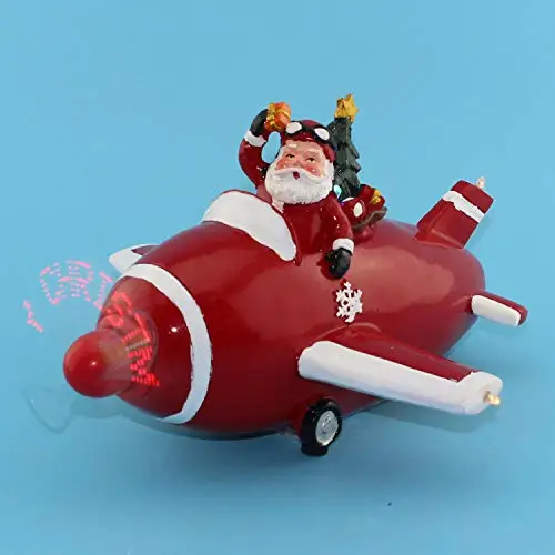 Propeller Airplane Light up Collectible Figurine Santa Claus and Airplane with Led Lights for Christmas, Party,(Propeller Airplane - Цвет: Propeller Airplane