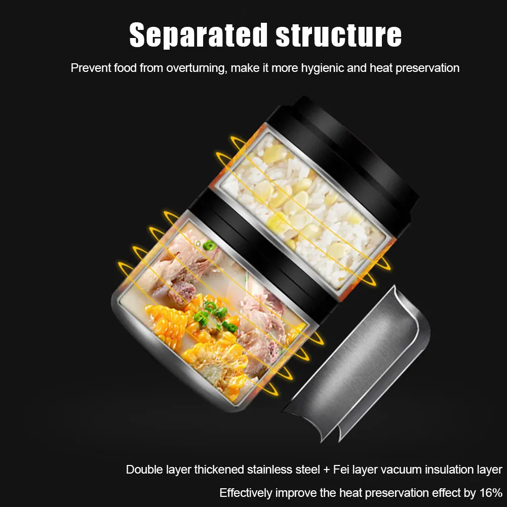 Bento школьная еда контейнер бизнес вакуумной изоляцией портативный дети взрослые сохранение тепла нержавеющая сталь Ланч-бокс для пикника