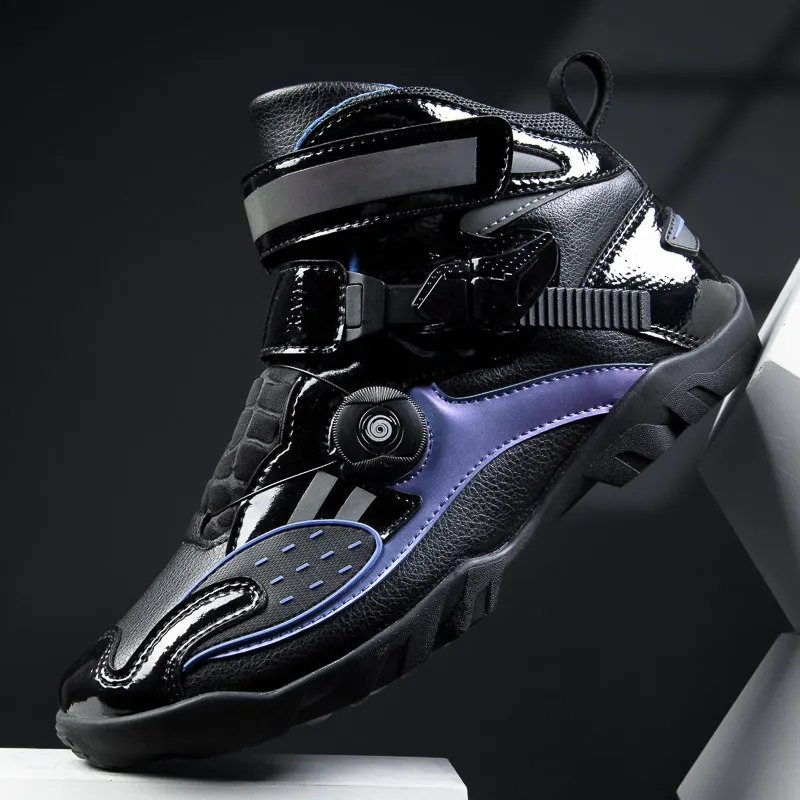 

High Quality Black Motorcycle Boots Men Motocross Shoes Racing Bicycle Shoes Men Speed Sneakers Outdoor Road Cycling Shoes MTB