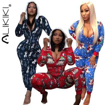 

Sexy Women Christmas Pajamas Sleepwear Pyjamas Nightwear Underwear Plus Size Unicorn Jumpsuit Pajamas Onesies For Adults