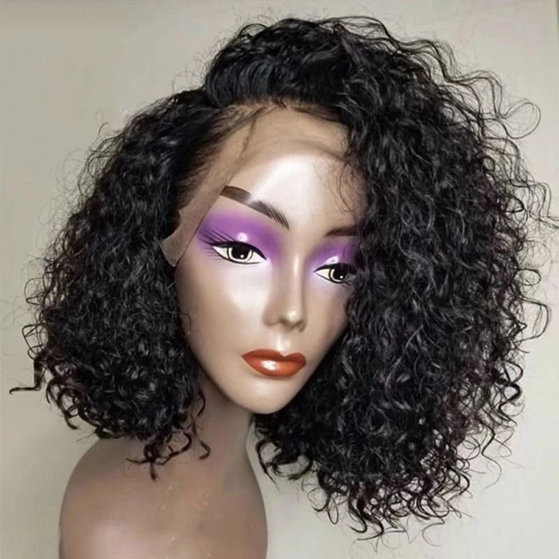 KL вьющиеся человеческие волосы Синтетические волосы на кружеве парики для чернокожих Для женщин 13x4 бразильские Волосы remy бесклеевой предварительно вырезанные человеческие волосы парики с детскими волосами