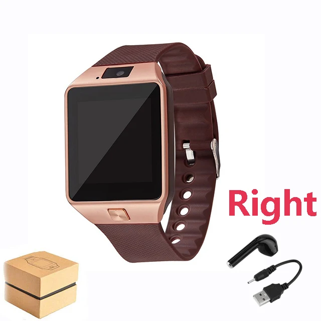 Gold B Умные часы DZ09, умные часы с поддержкой TF SIM камеры, мужские спортивные наручные часы с Bluetooth для IOS Android, с i7 TWS, беспроводные наушники - Цвет: Gold B
