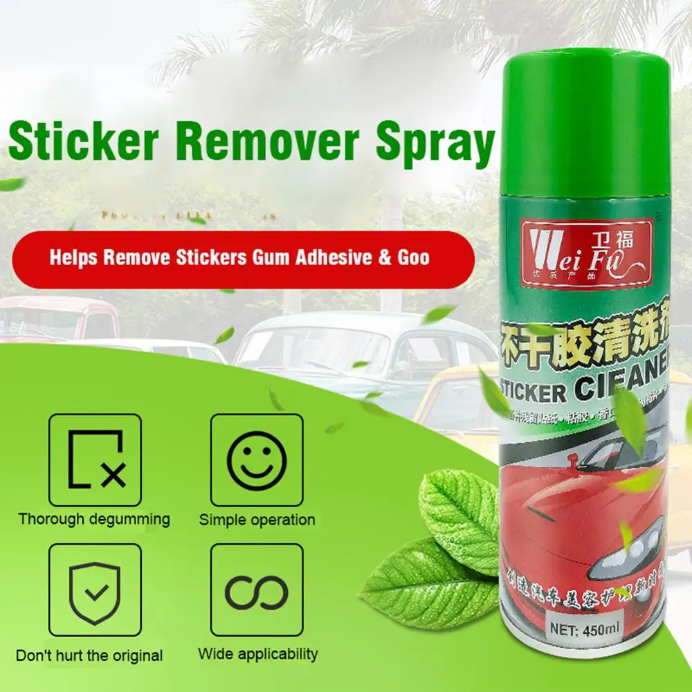

Instant Sticker Cleaner Sticker Remover Spray Helps Remove Stickers Gum Adhesive & Goo 450ML Car Paint Residual Adhesive Remover