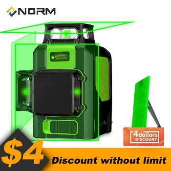 

Norm 3D Rotary Beam 12 Lines Laser Auto Leveling Laser Level with Tripod Piovoting Base and Battery