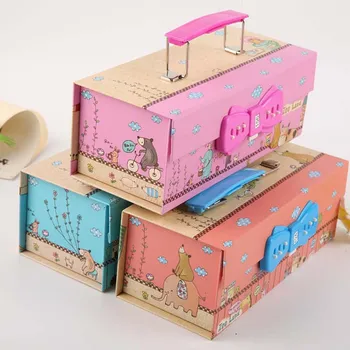 

Large Capacity 3 Layers Pencil Box Multifunctional with Code Lock Pencil Cases for School Supplier Stationery Portable