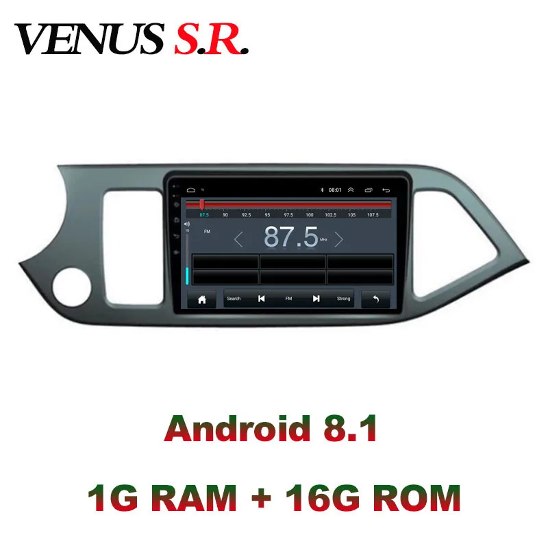 Best VenusSR Android 8.1 2.5D car dvd for KIA PICANTO Morning 2011-2014 multimedia headunit GPS gps navigation 2