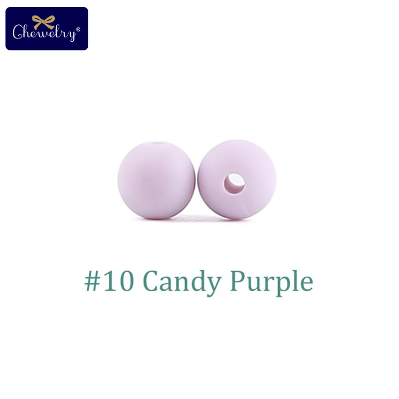 Candy Purple 50 шт перле Силиконовые Бусины 9 мм Детские Прорезыватели круглые бусины пищевого качества DIY BPA бесплатно бусины 9 мм Силиконовые Бусины детский продукт - Цвет: Candy Purple